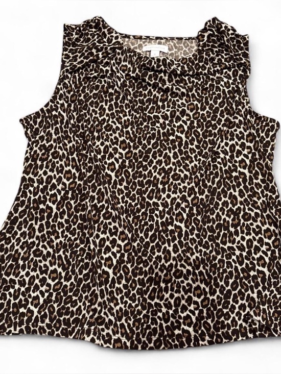 Charter Club Tops - Charter Club Leopard Print Blouse in Brown and Cream